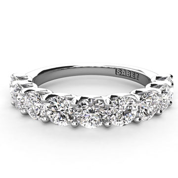 U Style Diamond Wedding Band 13 Diamonds 1.71ct